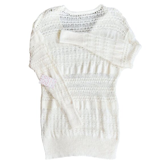 NWT Free People Hot Tropics Pullover Tunic Ivory XS Open Knit Sweater - Picture 6 of 10